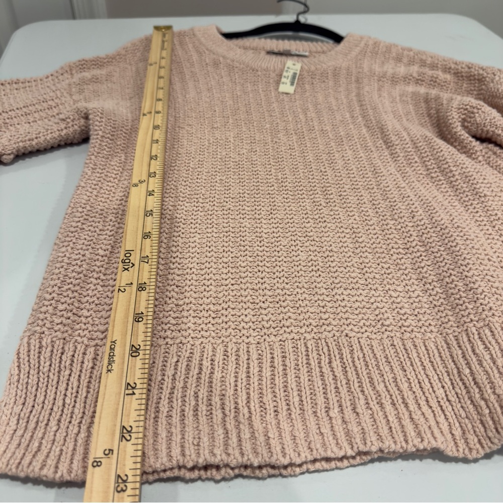 Madewell Knit Balloon Sleeve Sweater Pink Bobble Pom Popcorn Sleeve Size XS - Picture 12 of 14